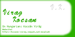 virag kocsan business card